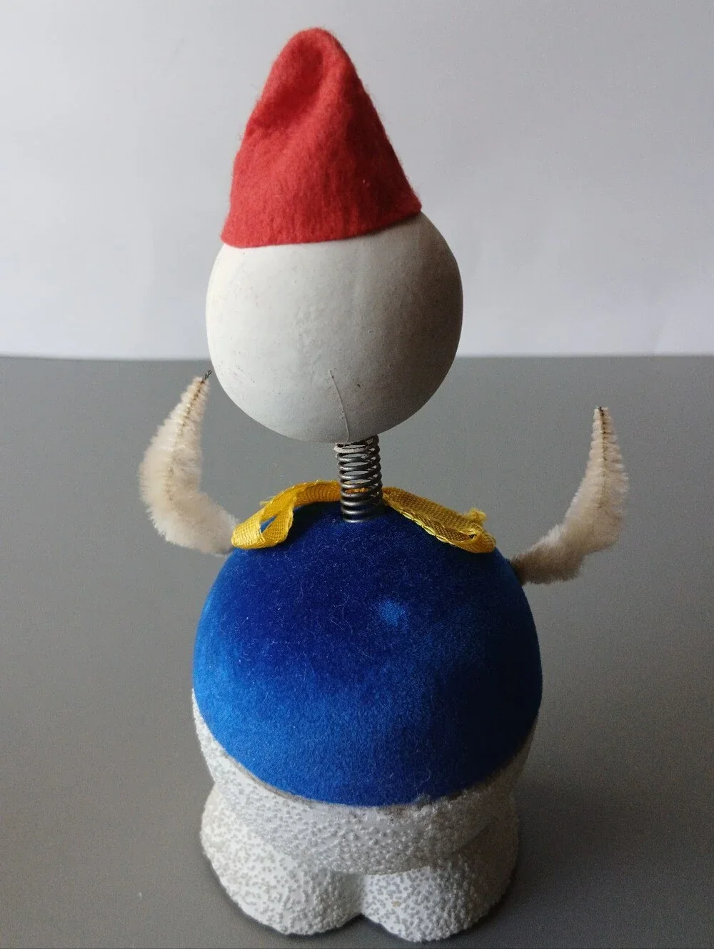 Vintage Paper Mache Snowman Candy Container Bobble Head Western Germany.